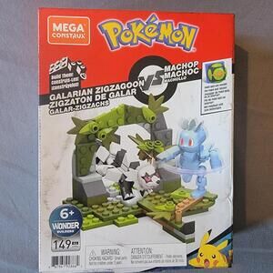 Mega Construx Pokemon GALARIAN ZIGZAGOON VS MACHOP Building Set GVK82 NIB DMG